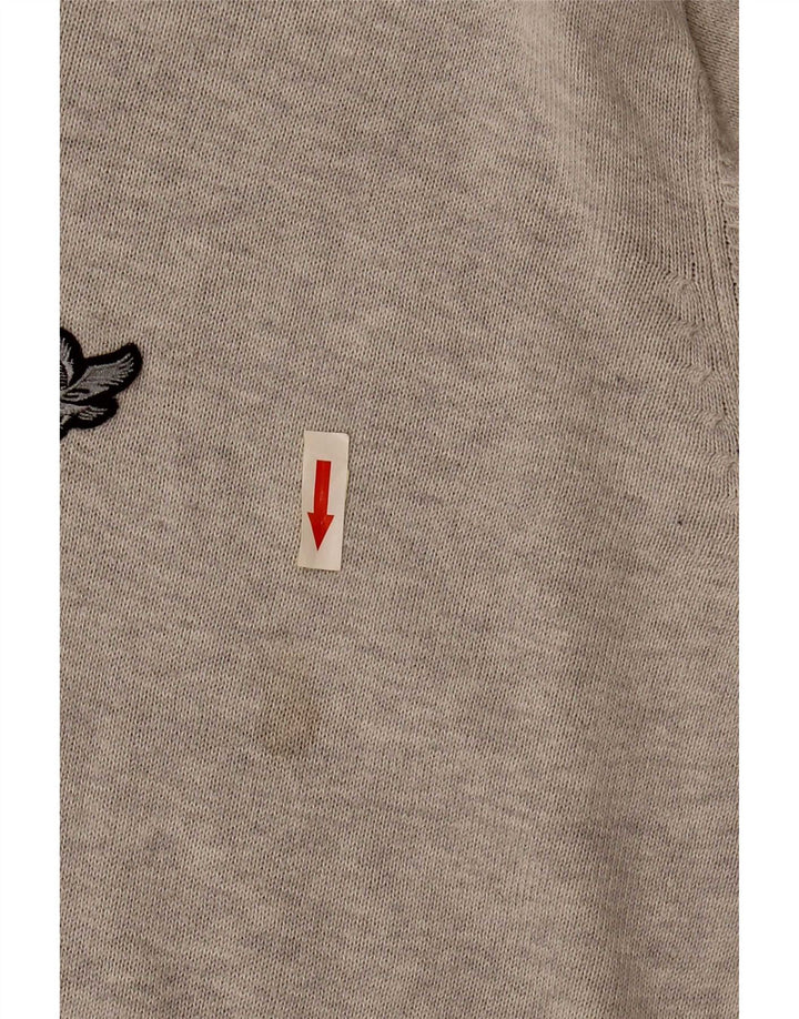 Lyle & Scott Suéter masculino Heritage com decote em V, grande algodão cinza