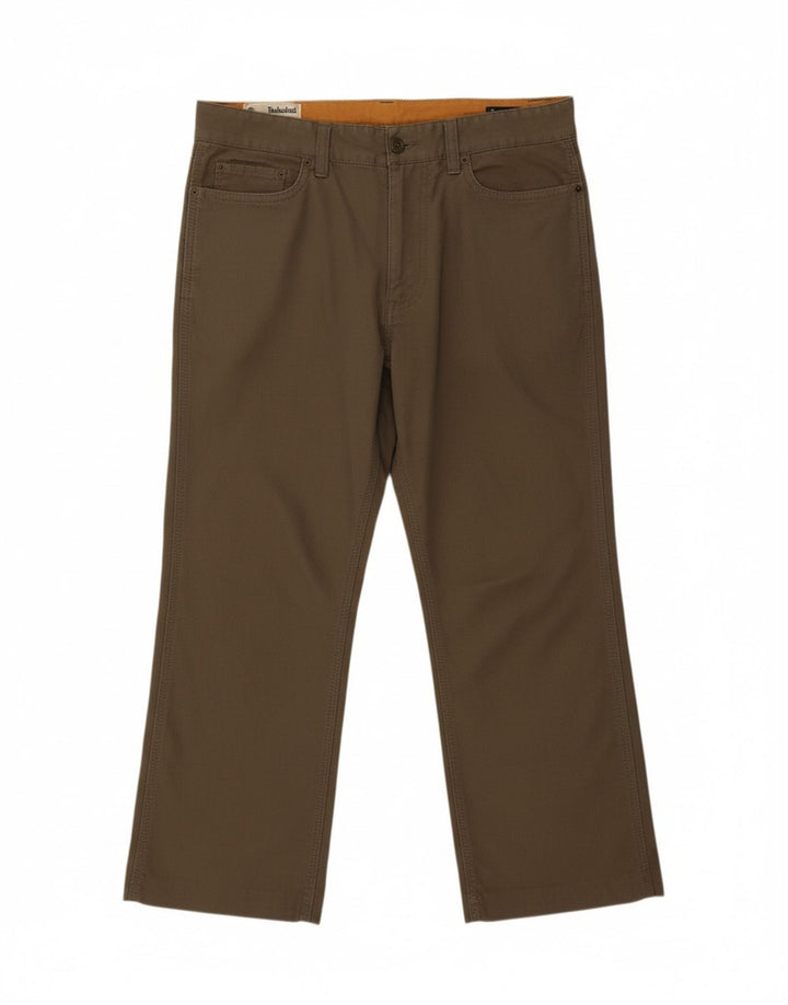 Calça casual reta masculina TIMBERLAND W34 L26 algodão cáqui
