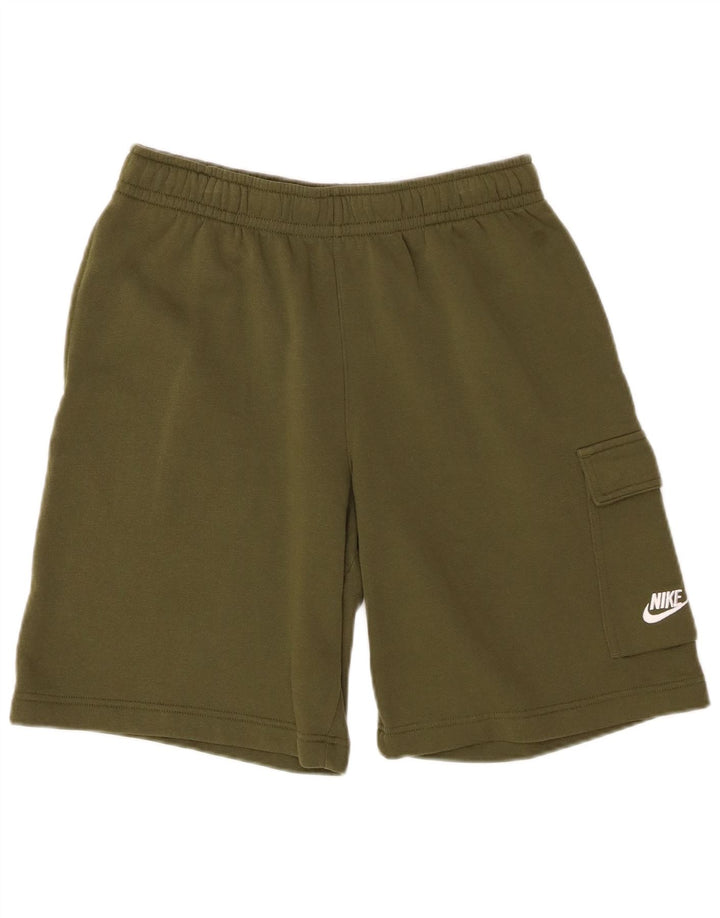 Shorts esportivos masculinos NIKE pequenos de algodão cáqui