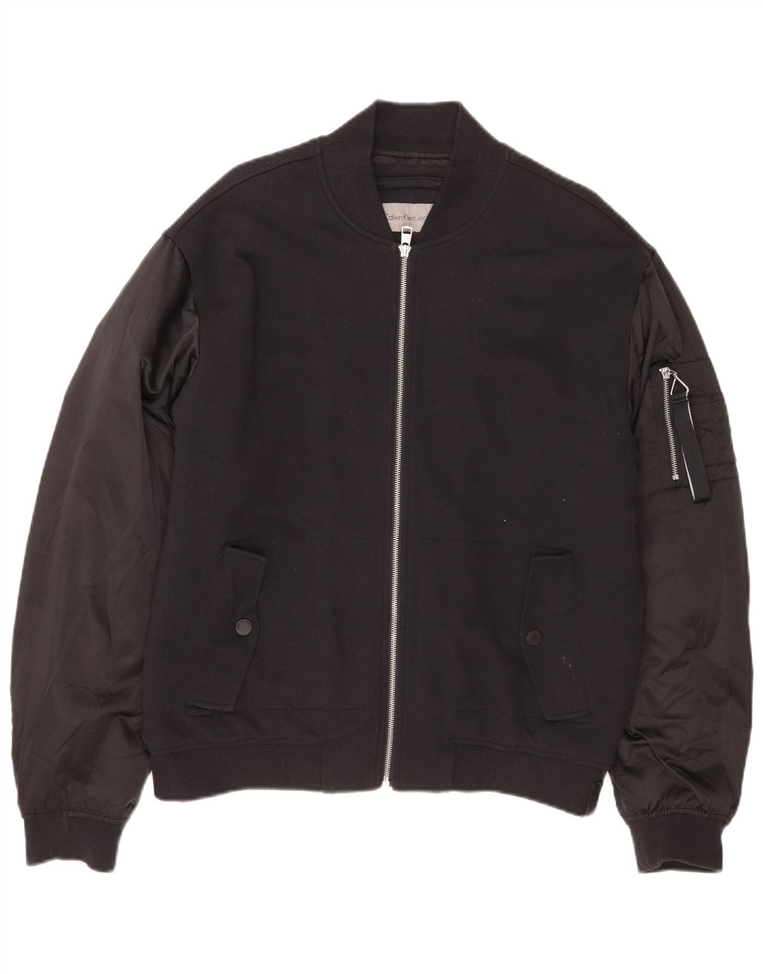 Jaqueta bomber masculina Calvin Klein Jeans Reino Unido 40 grande algodão preto