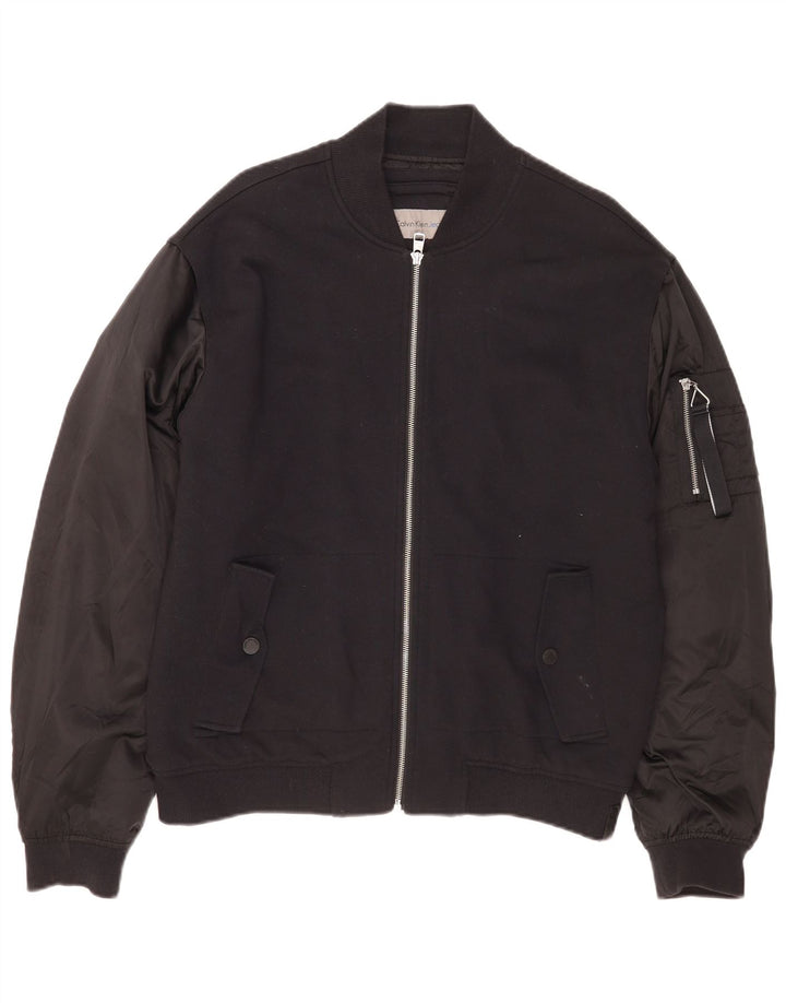 Jaqueta bomber masculina Calvin Klein Jeans Reino Unido 40 grande algodão preto