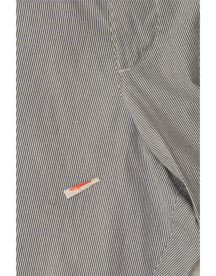 Shorts chino masculino Marks & Spencer W40 XL algodão listrado cinza