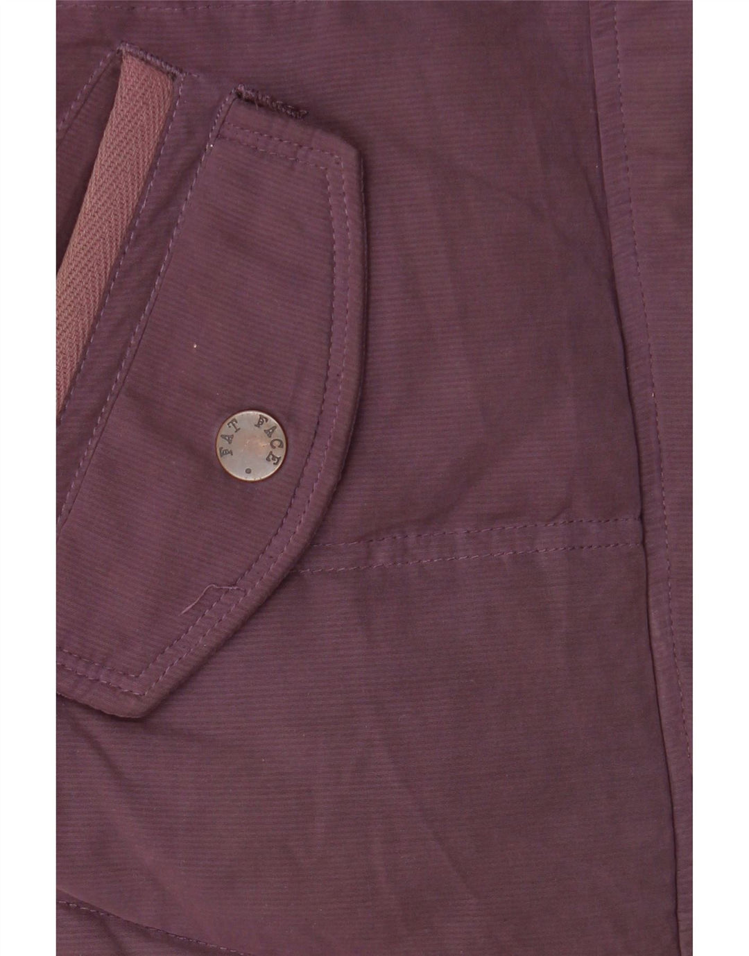 Poliéster roxo pequeno acolchoado encapuçado Reino Unido 8 de Gilet das mulheres gordas da cara