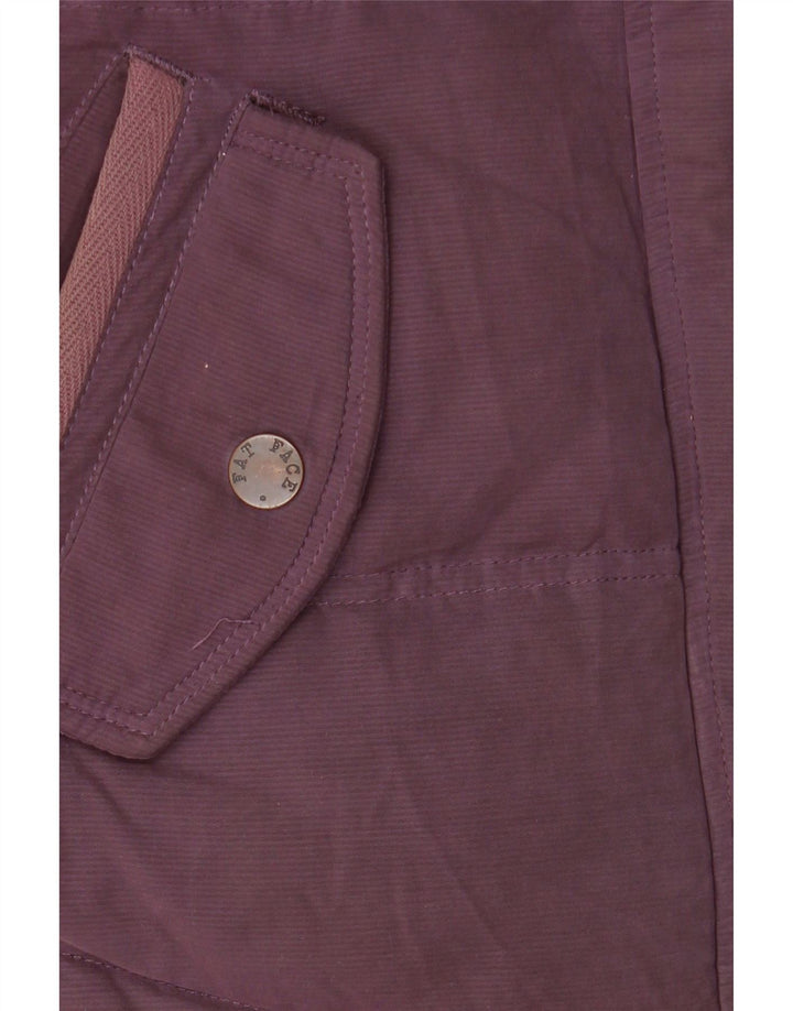 Poliéster roxo pequeno acolchoado encapuçado Reino Unido 8 de Gilet das mulheres gordas da cara