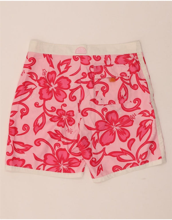 Shorts de natação masculino SUNDEK grande poliéster floral rosa