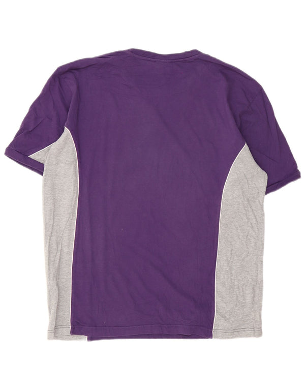 Campeão Camiseta masculina gráfica Top XL Roxo Colorblock Algodão