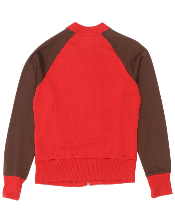 Adidas Womens Tracksuit Top Jacket IT 38 XS Vermelho Colourblock Poliamida