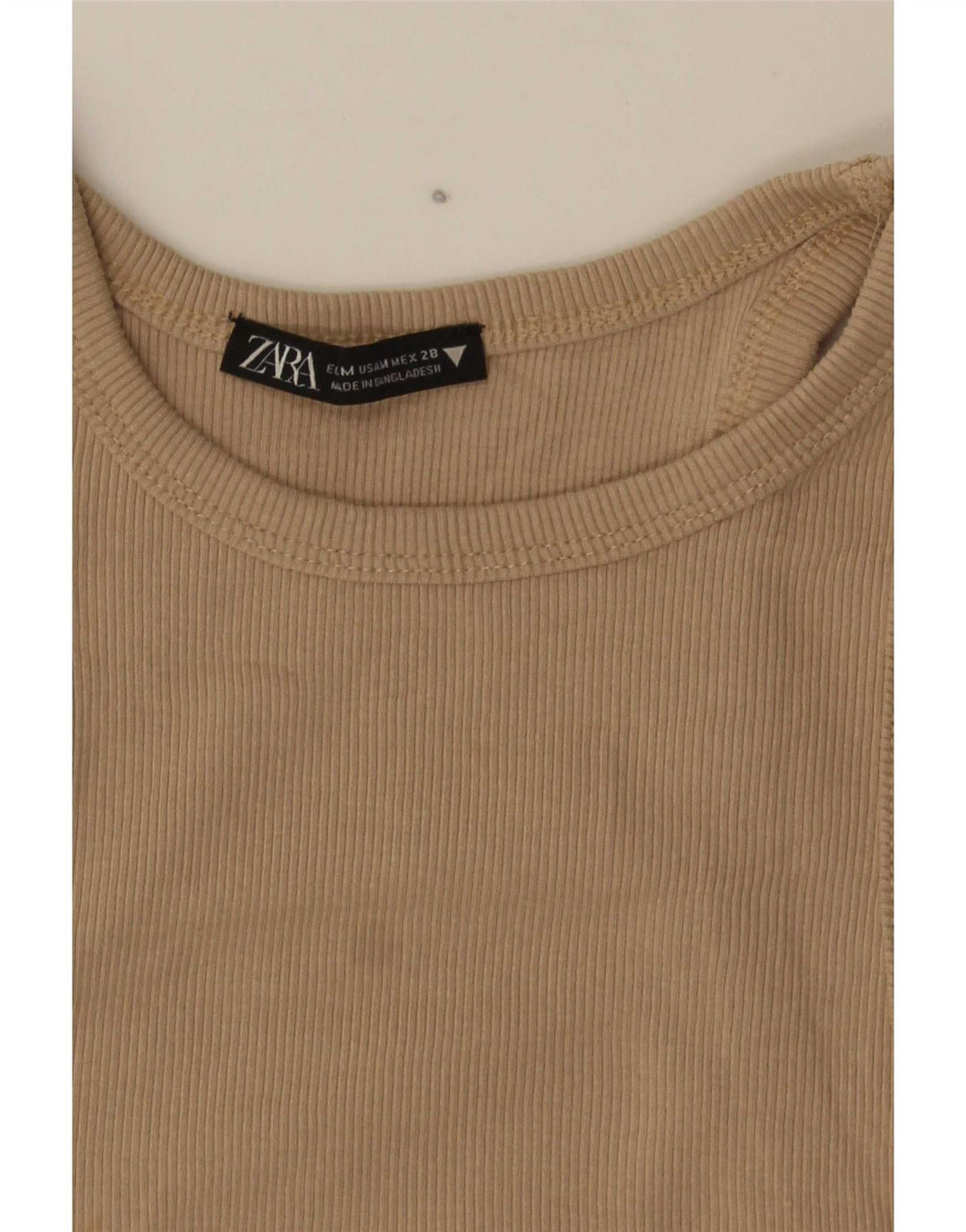 Zara Womens Crop Top Reino Unido 12 Médio Bege