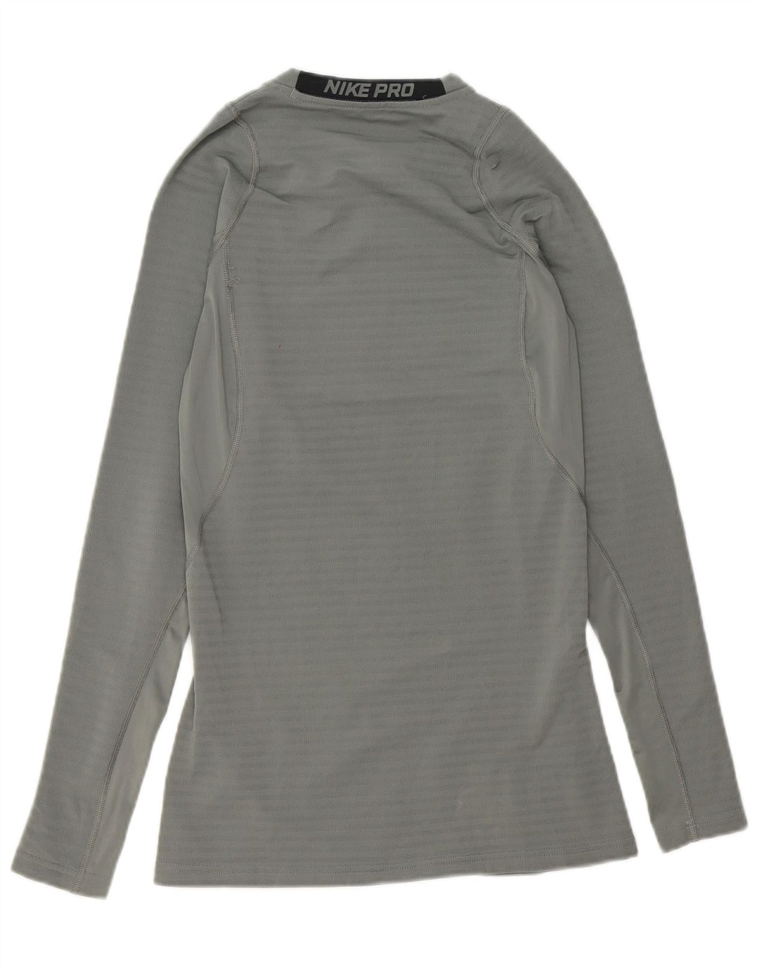 Top gráfico Nike masculino Dri Fit manga comprida UK 14 poliéster cinza médio