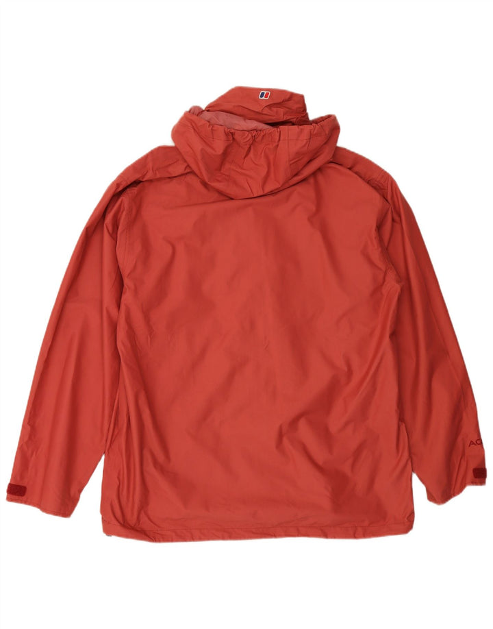 Jaqueta de chuva feminina com capuz grande BERGHAUS Reino Unido 18 XL Borgonha Nylon