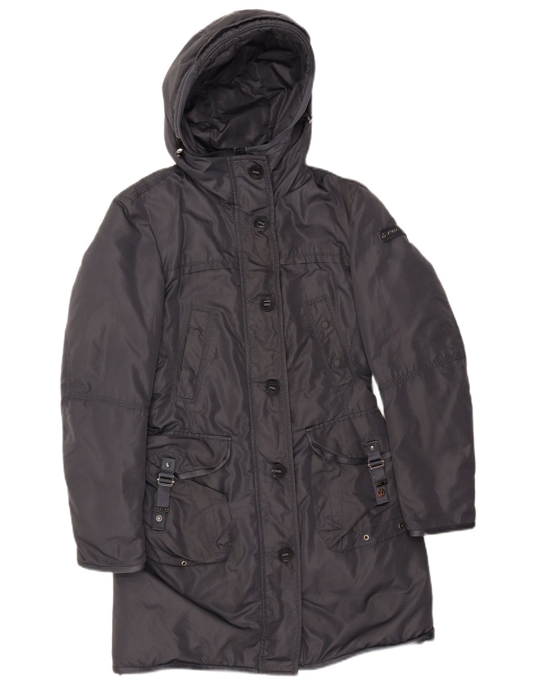 Casaco feminino acolchoado com capuz PEUTEREY IT 40 pequeno azul marinho poliamida