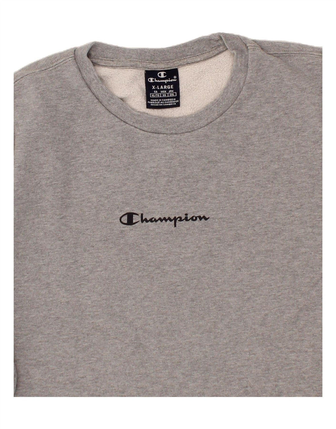 CHAMPION Mens Sweatshirt Jumper XL Grey Cotton Vintage Champion and Second-Hand Champion from Messina Hembry 