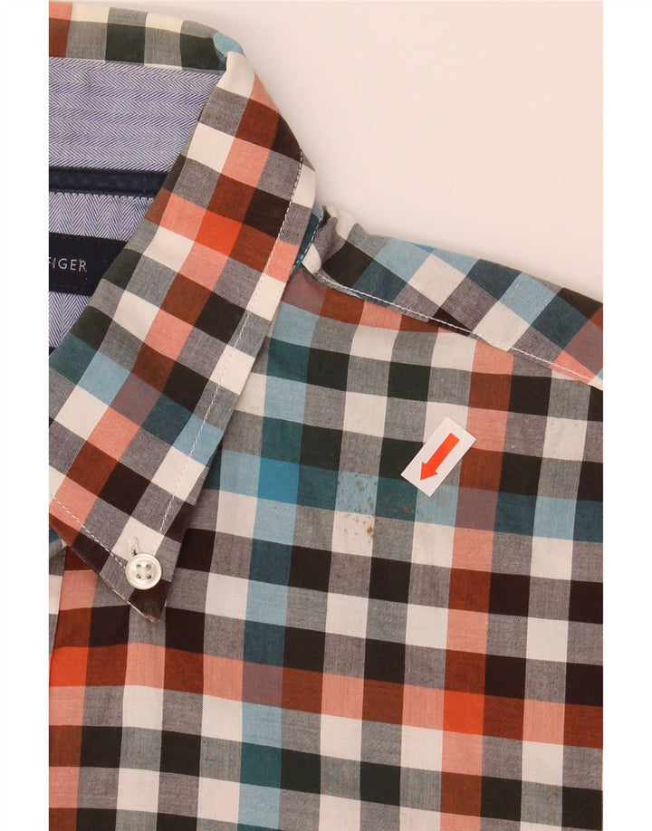 Camisa masculina TOMMY HILFIGER Custom Fit média de algodão xadrez multicolorido