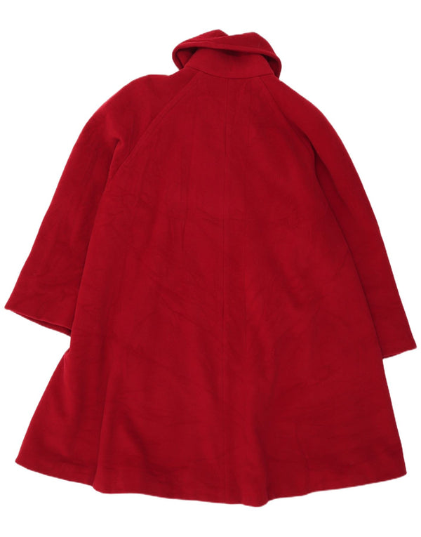Mabb Casaco feminino oversized com peito duplo Reino Unido 18 XL lã vermelha