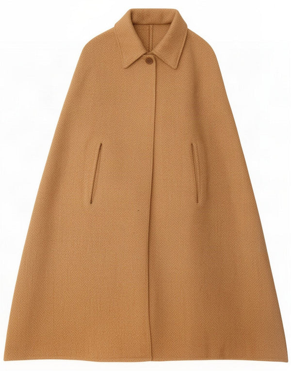 Capa feminina vintage UK 20 2XL espinha de peixe bege