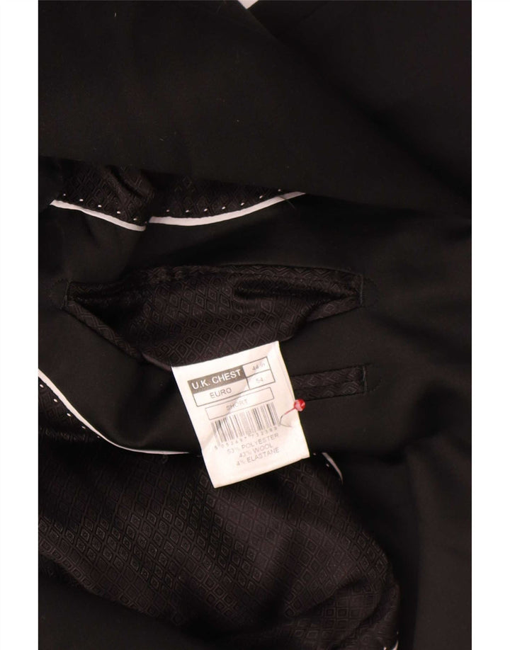 Jaqueta blazer masculina Marks & Spencer curta de 2 botões Reino Unido 44 2XL poliéster preto