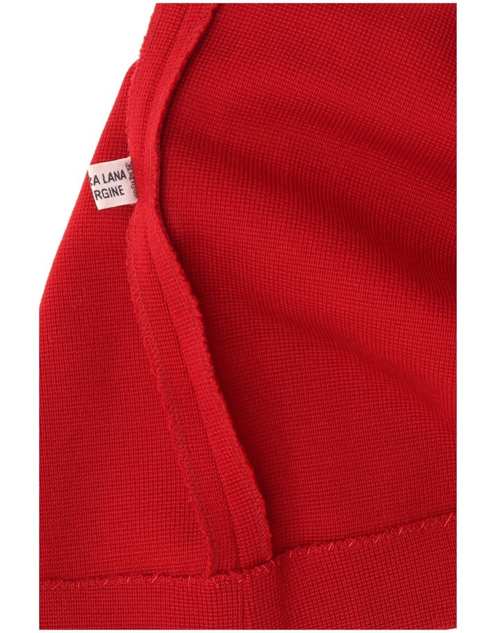 Saia lápis feminina vintage W32 grande lã vermelha