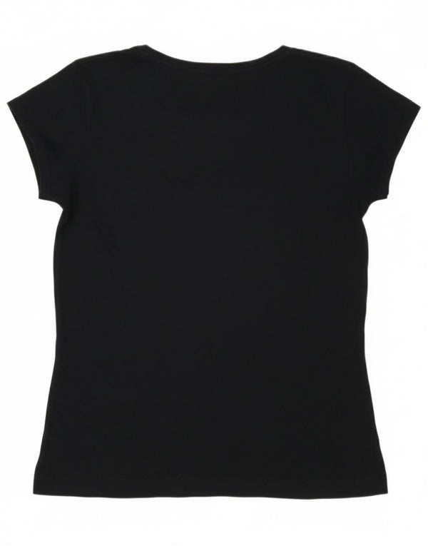 Camiseta feminina Lee com estampa gráfica UK 12 algodão azul marinho médio