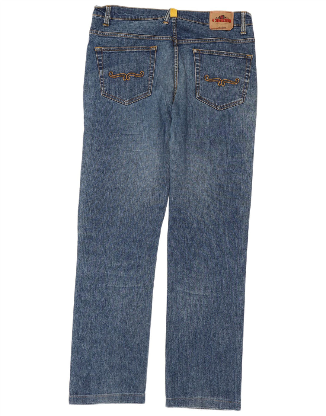 Charro Mens Straight Jeans IT 50 Grande W34 L31 Azul Algodão