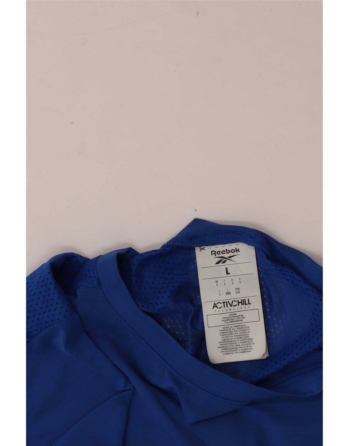 Reebok Mens Tall Graphic T-Shirt Top Grande Azul Nylon