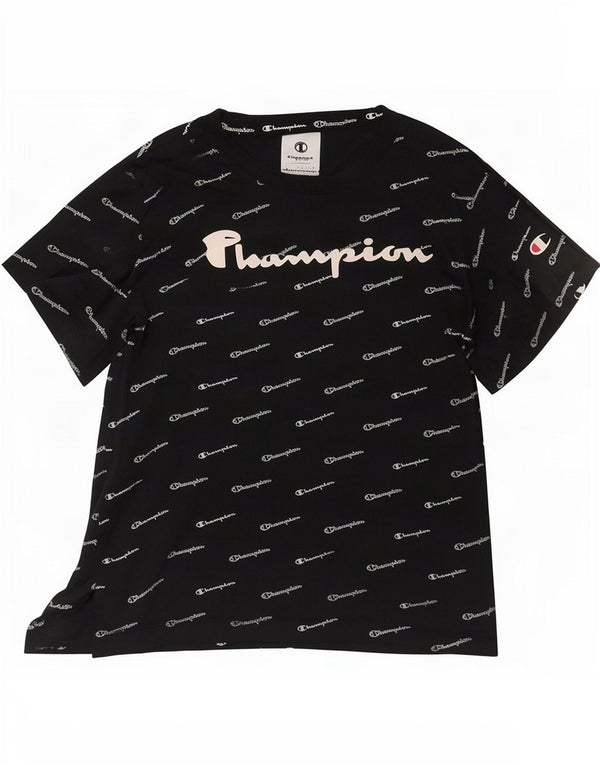 Camiseta feminina estampada Champion UK 12 médio preto