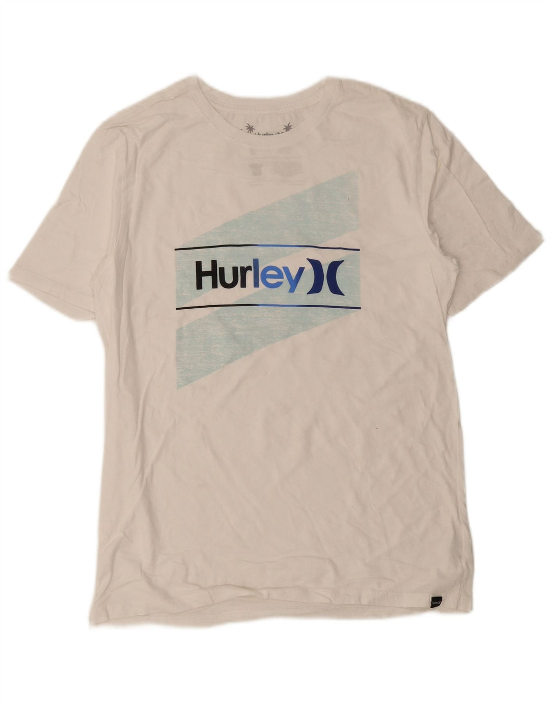 Hurley Camiseta masculina gráfica top pequeno algodão branco