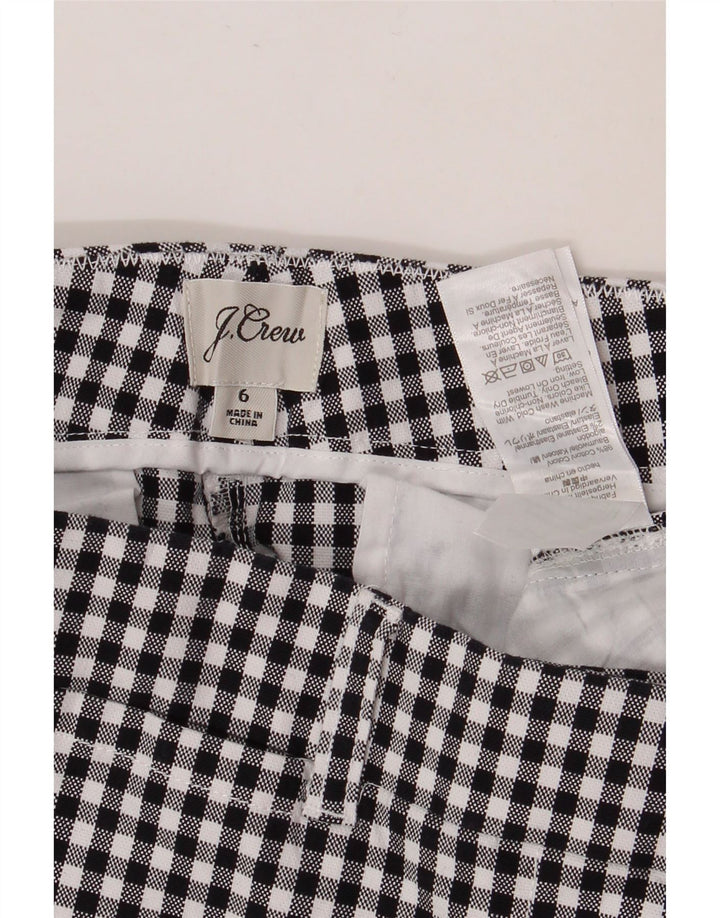 J. CREW Shorts Chino feminino US 6 médio W30 algodão guingão preto