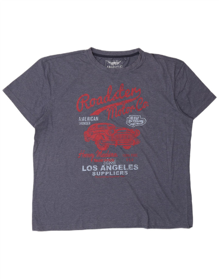 Camiseta gráfica masculina ARIZONA Top 3XL algodão azul marinho