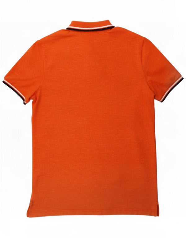 American Eagle Mens Classic Fit Polo Shirt XL Algodão manchado laranja
