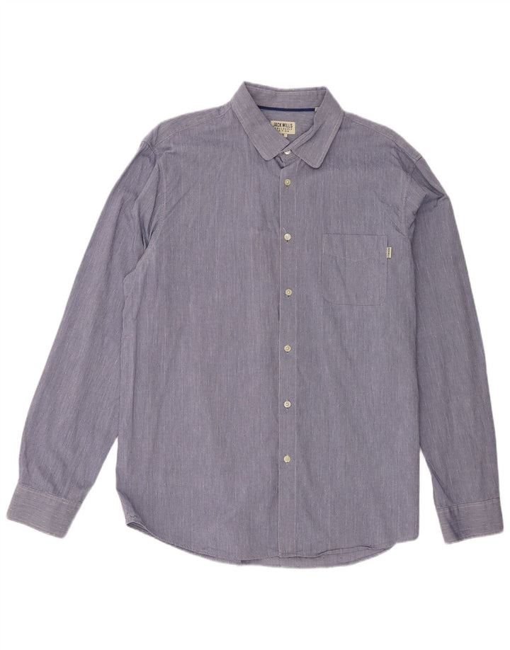 Camisa masculina Jack Wills XL algodão manchado azul