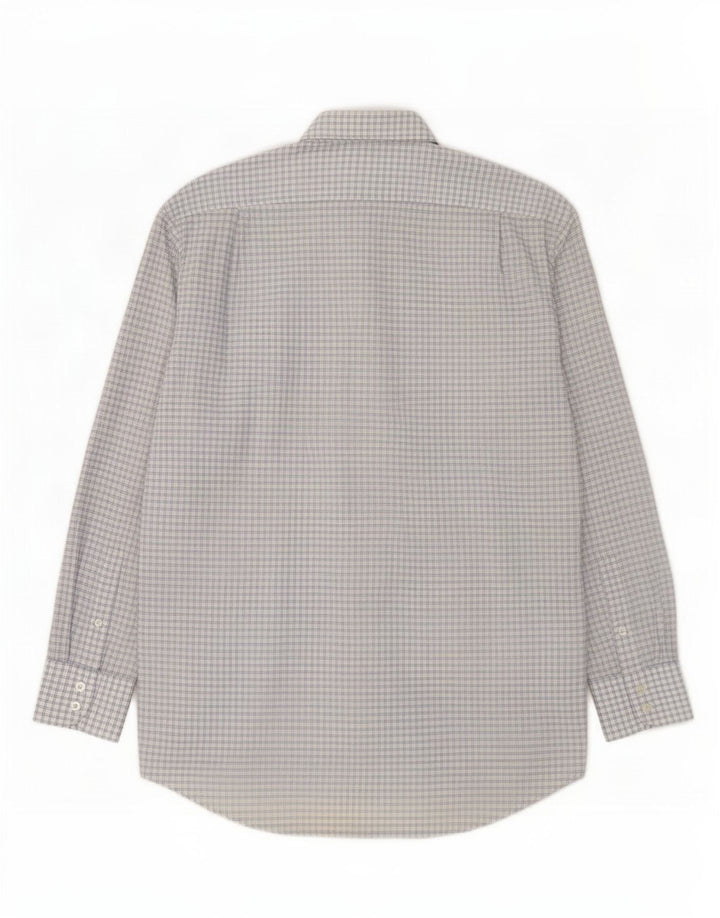 Camisa masculina Lacoste tamanho 42 grande algodão xadrez azul