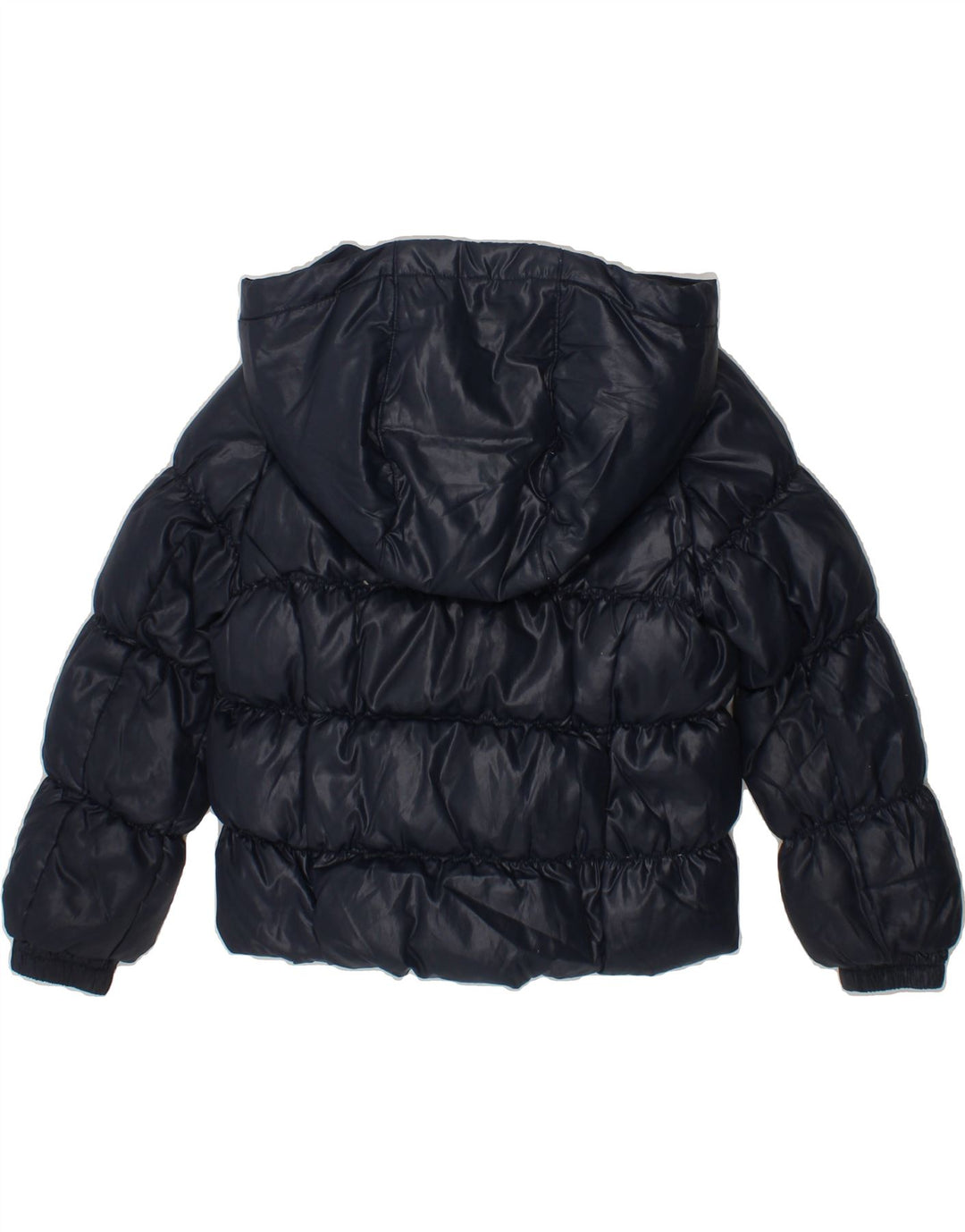BENETTON Baby Girls Hooded Padded Jacket 18-24 Months Navy Blue Polyester Vintage Benetton and Second-Hand Benetton from Messina Hembry 