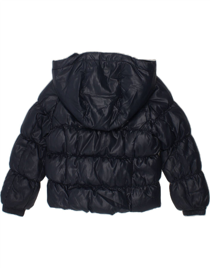 BENETTON Baby Girls Hooded Padded Jacket 18-24 Months Navy Blue Polyester Vintage Benetton and Second-Hand Benetton from Messina Hembry 