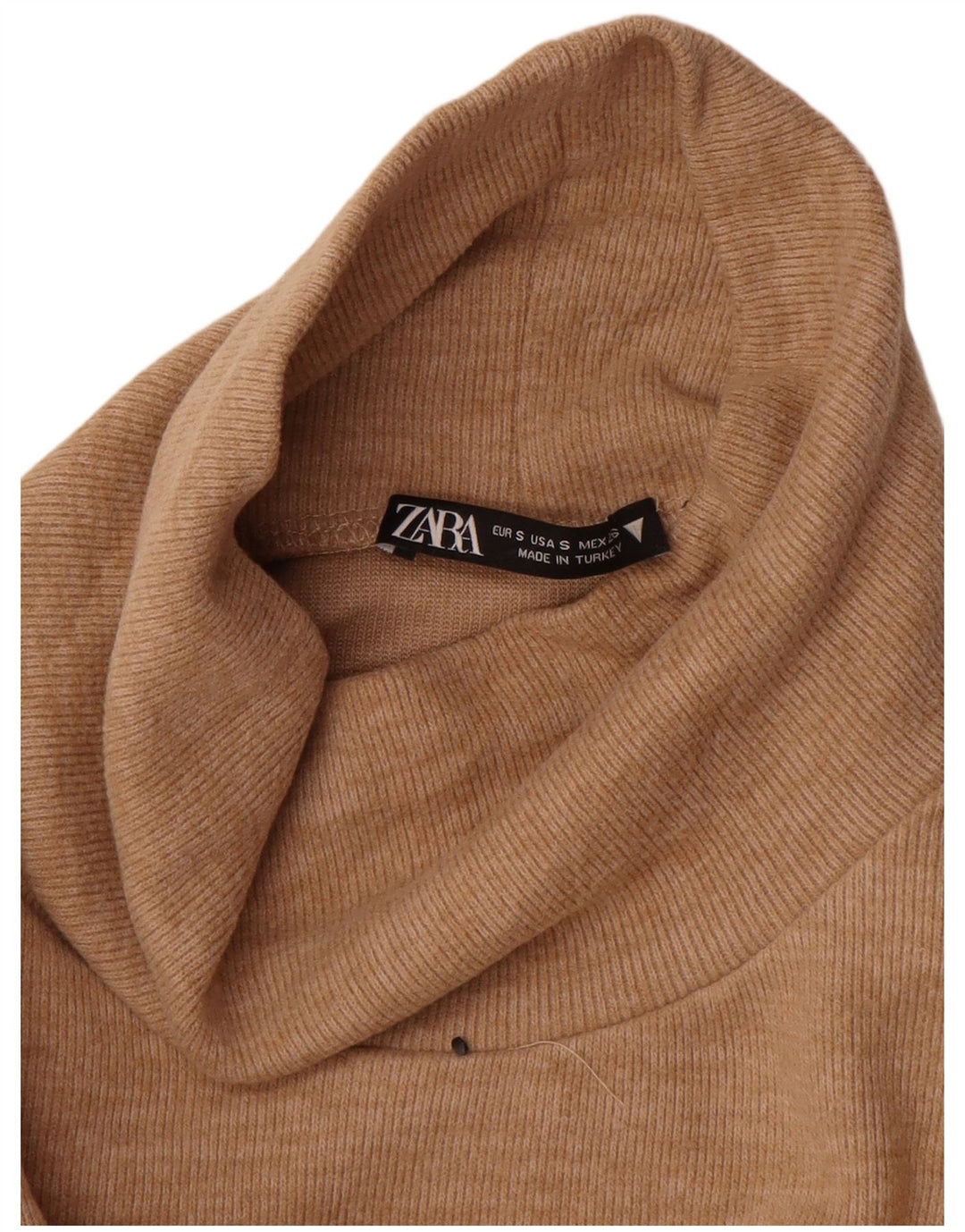 Colete feminino Zara UK 8 pequeno algodão bege