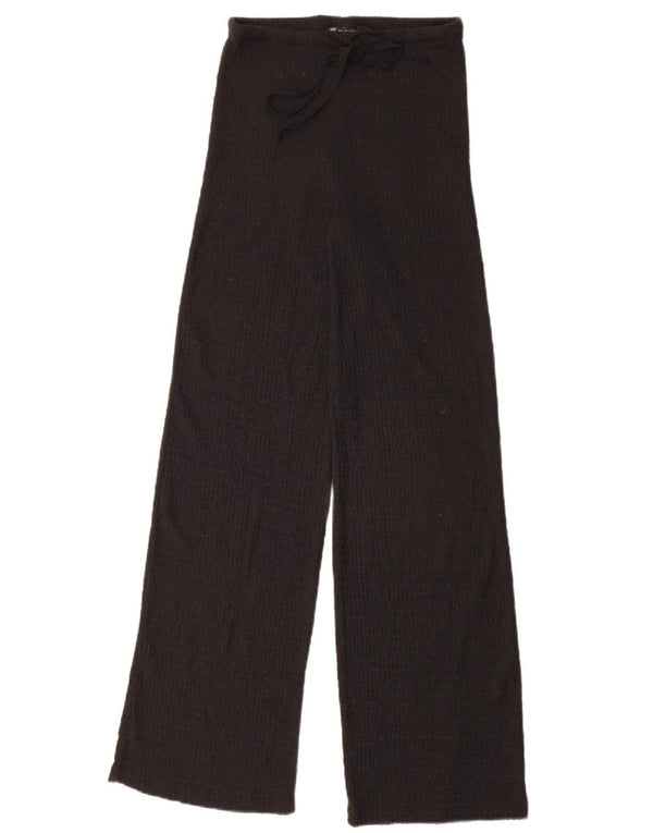 Zara Calça feminina casual de perna larga grande W30 L32 preta
