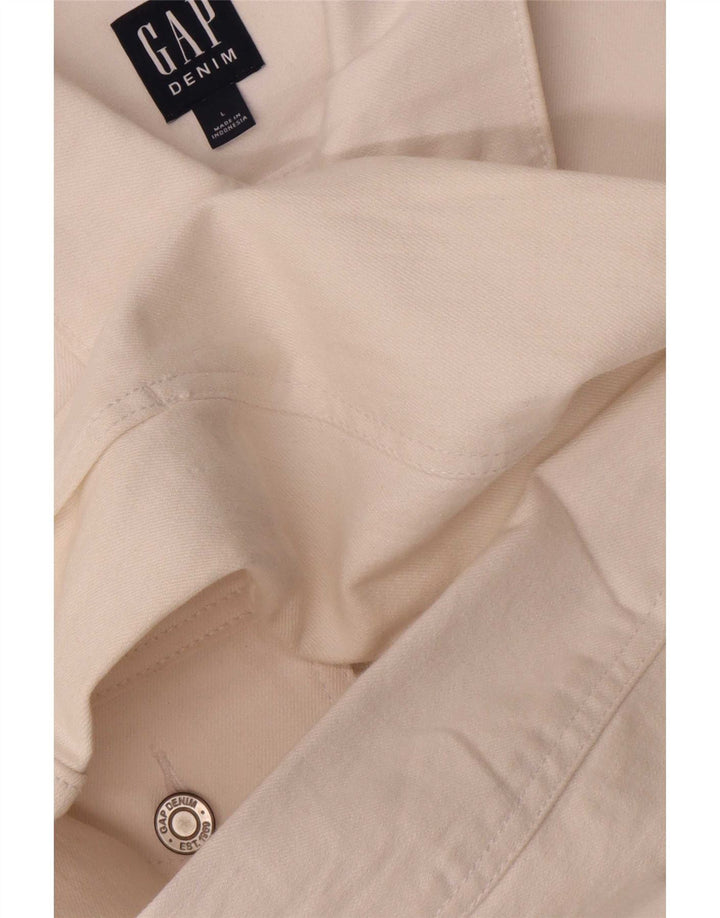 Jaqueta jeans feminina Gap Reino Unido 16 grande algodão branco