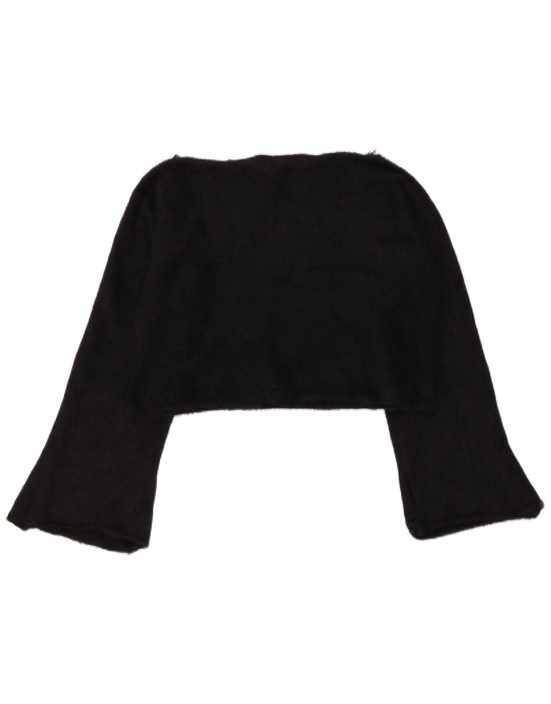 Zara Womens Crop Top Manga Longa Reino Unido 14 Médio Preto