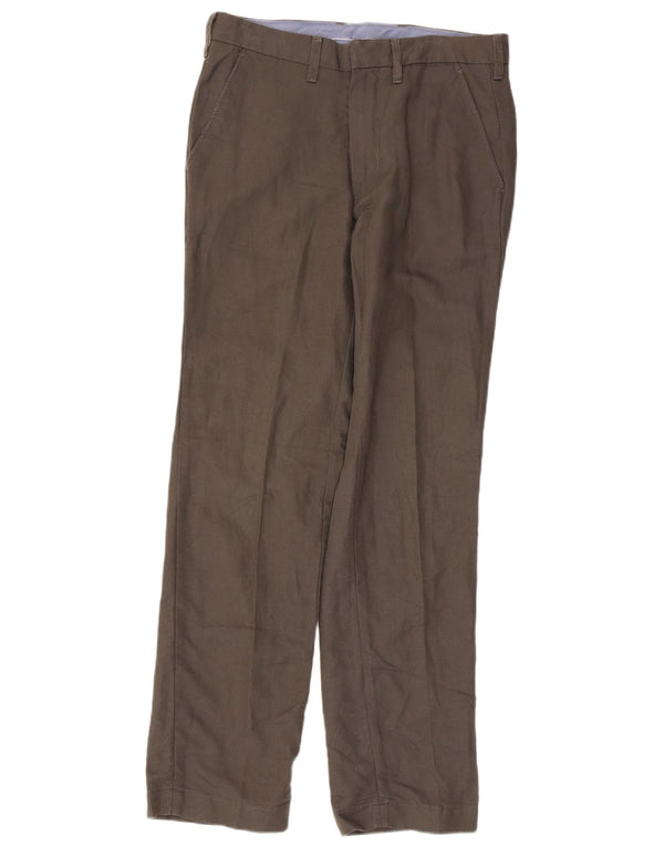 Calça Chino masculina Marks & Spencer sob medida W30 L31 cinza linho