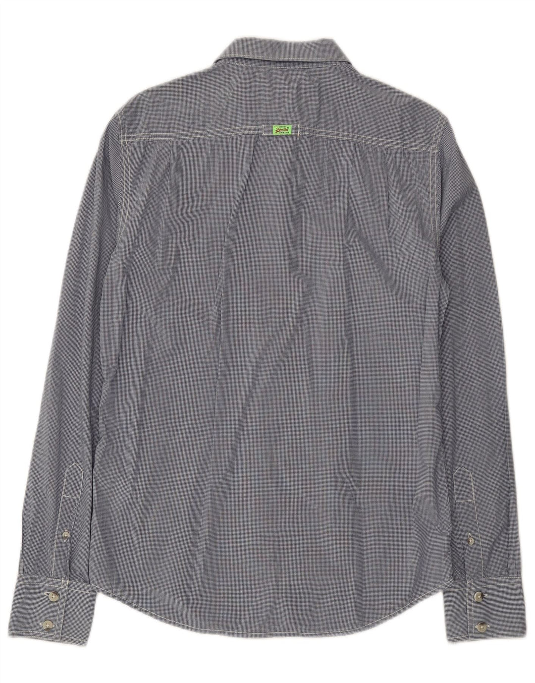 Camisa masculina Superdry algodão xadrez azul médio