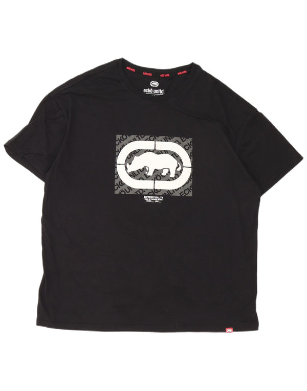 Camiseta gráfica masculina Ecko Unltd grande algodão preto
