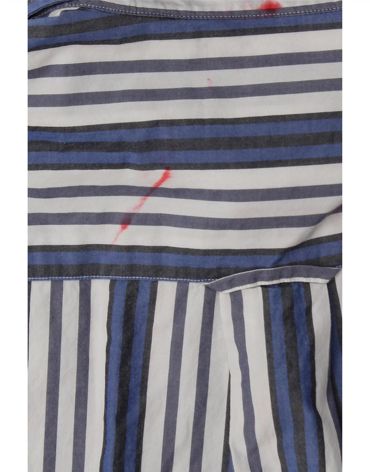 Camisa masculina Gant com ajuste relaxado tamanho 39/40 algodão listrado azul médio