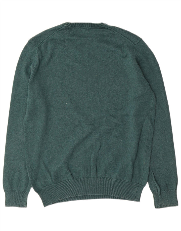 Suéter masculino com gola alta e algodão verde médio
