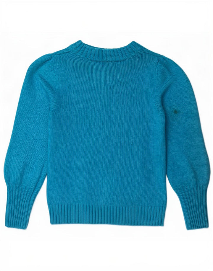 Suéter feminino Gap com gola canoa e algodão azul médio UK 12