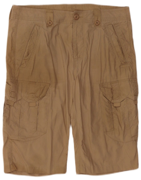 ARMANI EXCHANGE Mens Cargo Shorts W32 Algodão Bege Médio