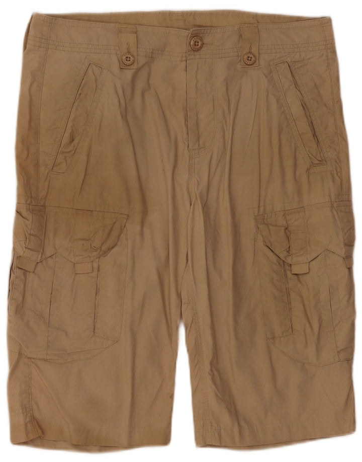 ARMANI EXCHANGE Mens Cargo Shorts W32 Algodão Bege Médio