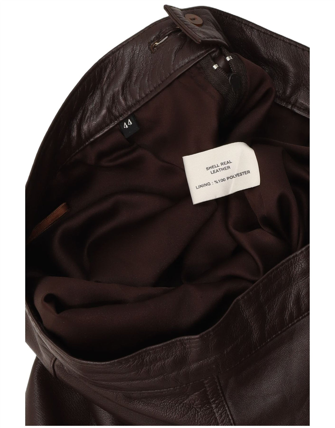 Saia feminina de couro VINTAGE IT 44 médio W28 couro marrom