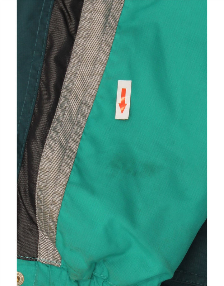 Jaqueta corta-vento masculina Ellesse com capuz Reino Unido 38 bloco colorido verde médio