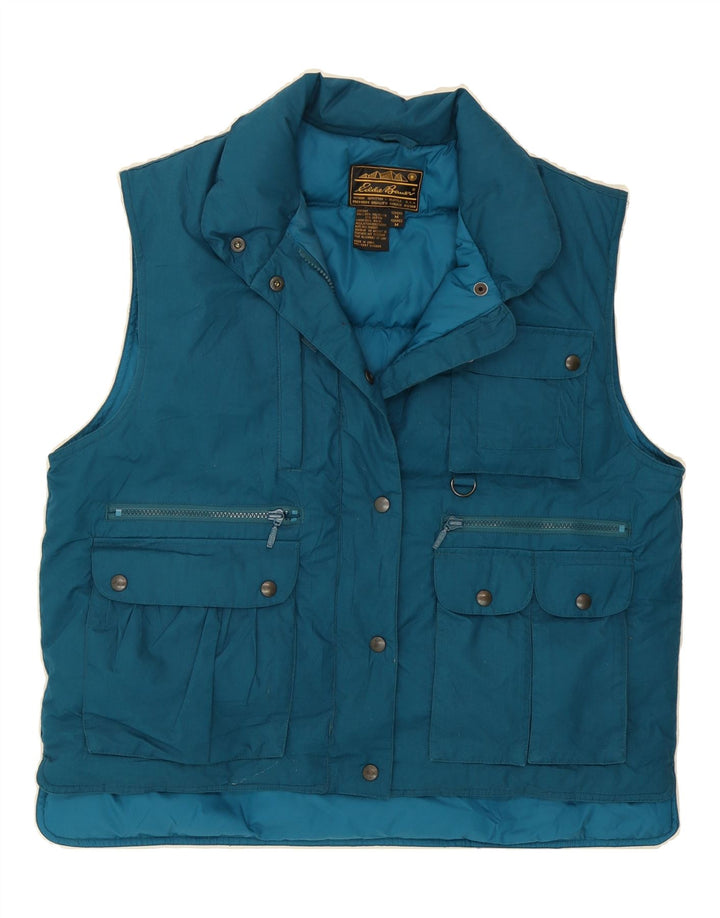 EDDIE BAUER Womens Padded Gilet UK 14 Medium Blue Polyester Vintage Eddie Bauer and Second-Hand Eddie Bauer from Messina Hembry 