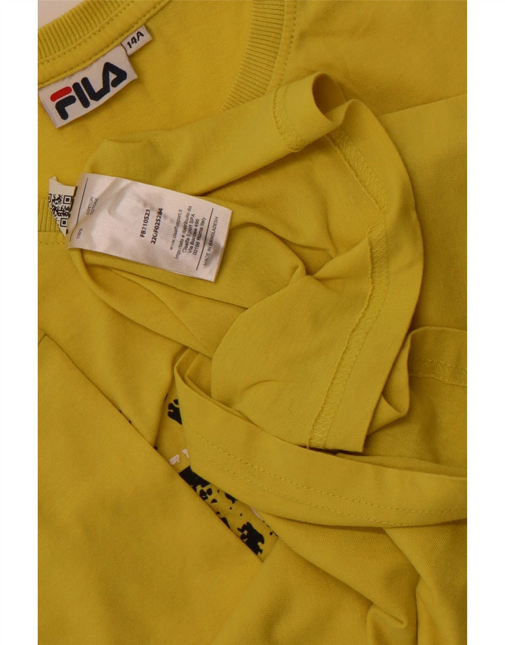 Camiseta Fila Meninos Graphic 13-14 Anos Algodão Amarelo