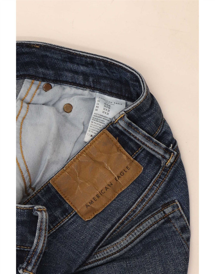 American Eagle Mens Slim Jeans W33 L32 Azul Algodão